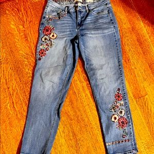 Vintage America Pink Flower Jeans